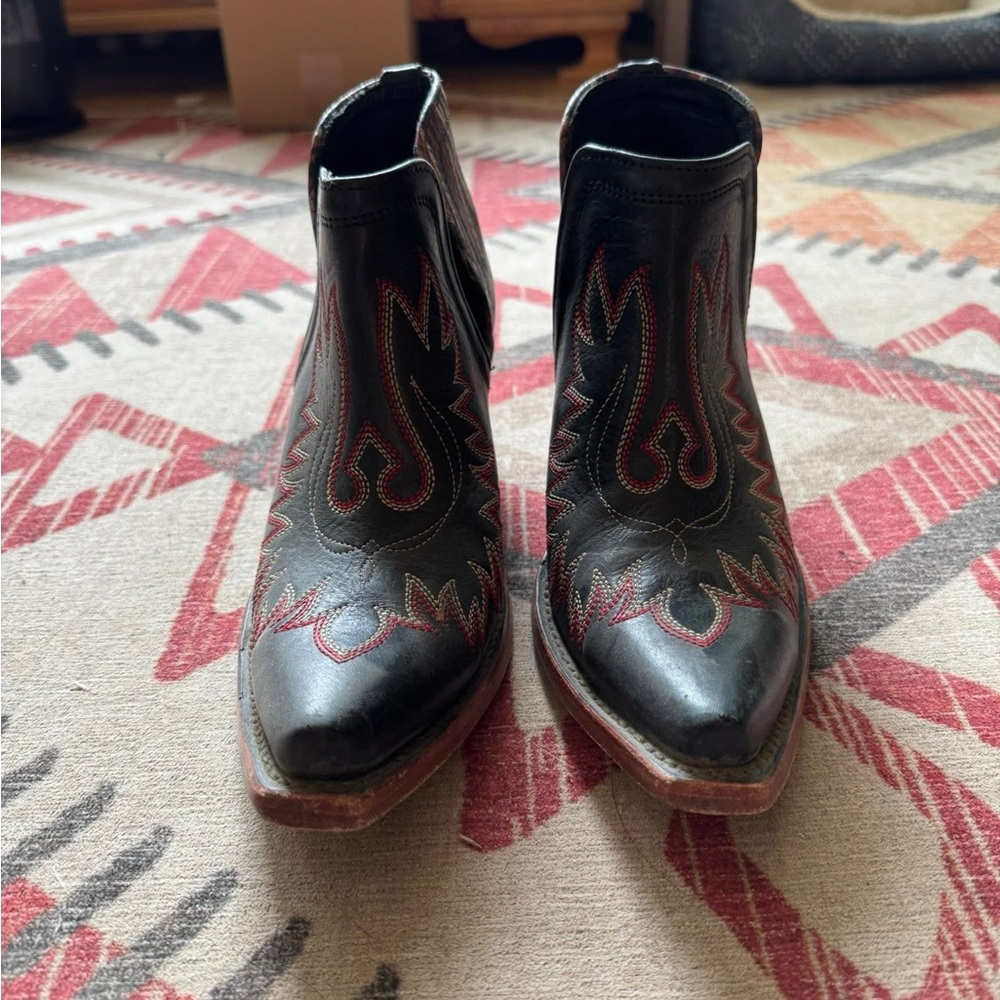 Ariat Black and Red Ankle Booties